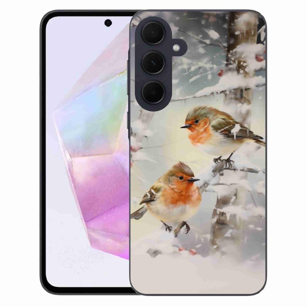 Gél borítás mmCase Samsung Galaxy A35 5G - madarak télen - Samsung Galaxy A35 5G - gél tok