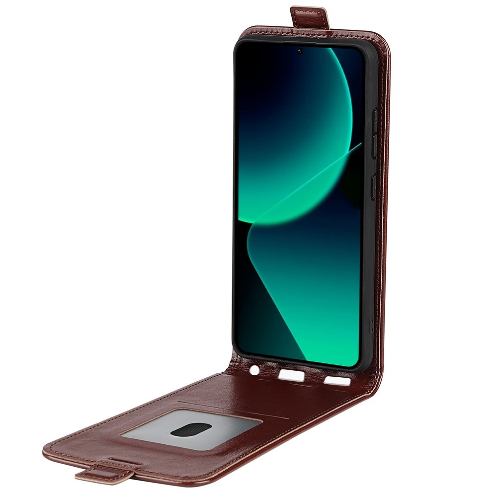 Függőleges flip tok Xiaomi 13T/13T Pro készülékhez - barna