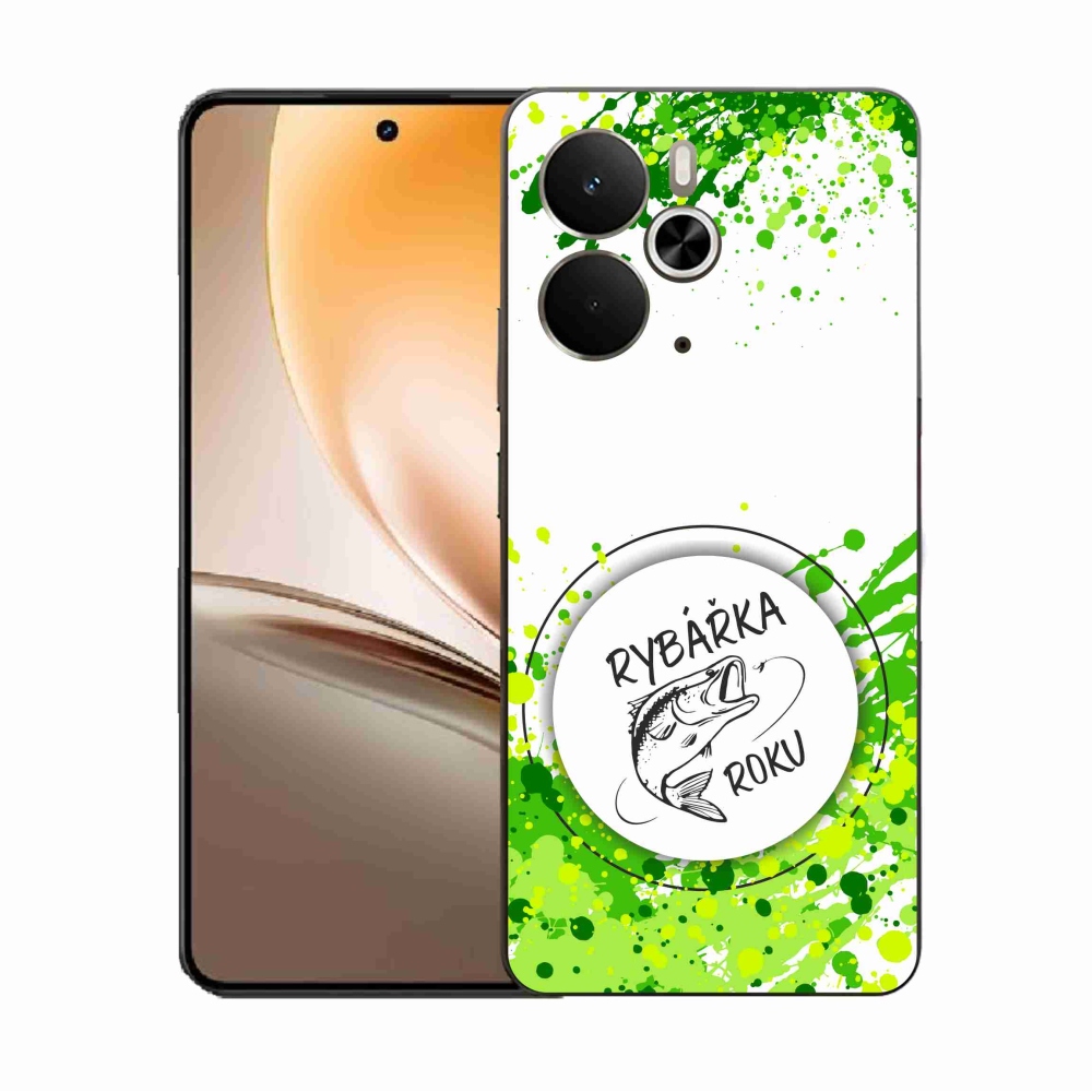 Gél borító mmCase a Realme 14 5G/14T 5G-n - az év halásznője fehér háttérrel