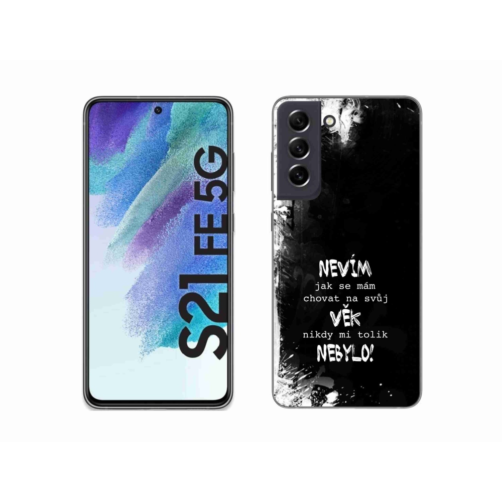 Gél borító mmCase Samsung Galaxy S21 FE 5G - vicces szöveg 14 fekete háttér