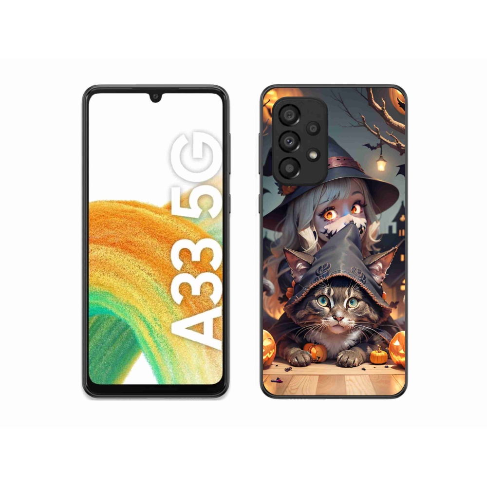 Zselés borítás mmCase Samsung Galaxy A33 5G - boszorkány macskával