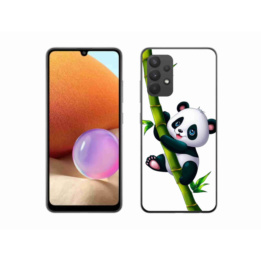 Gél borítás mmCase Samsung Galaxy A32 4G - panda bambuszon - Samsung Galaxy A32 4G számára