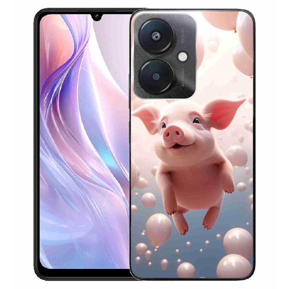 Gél borító mmCase a Xiaomi Redmi 13C 5G-hez - malacka lufikkal