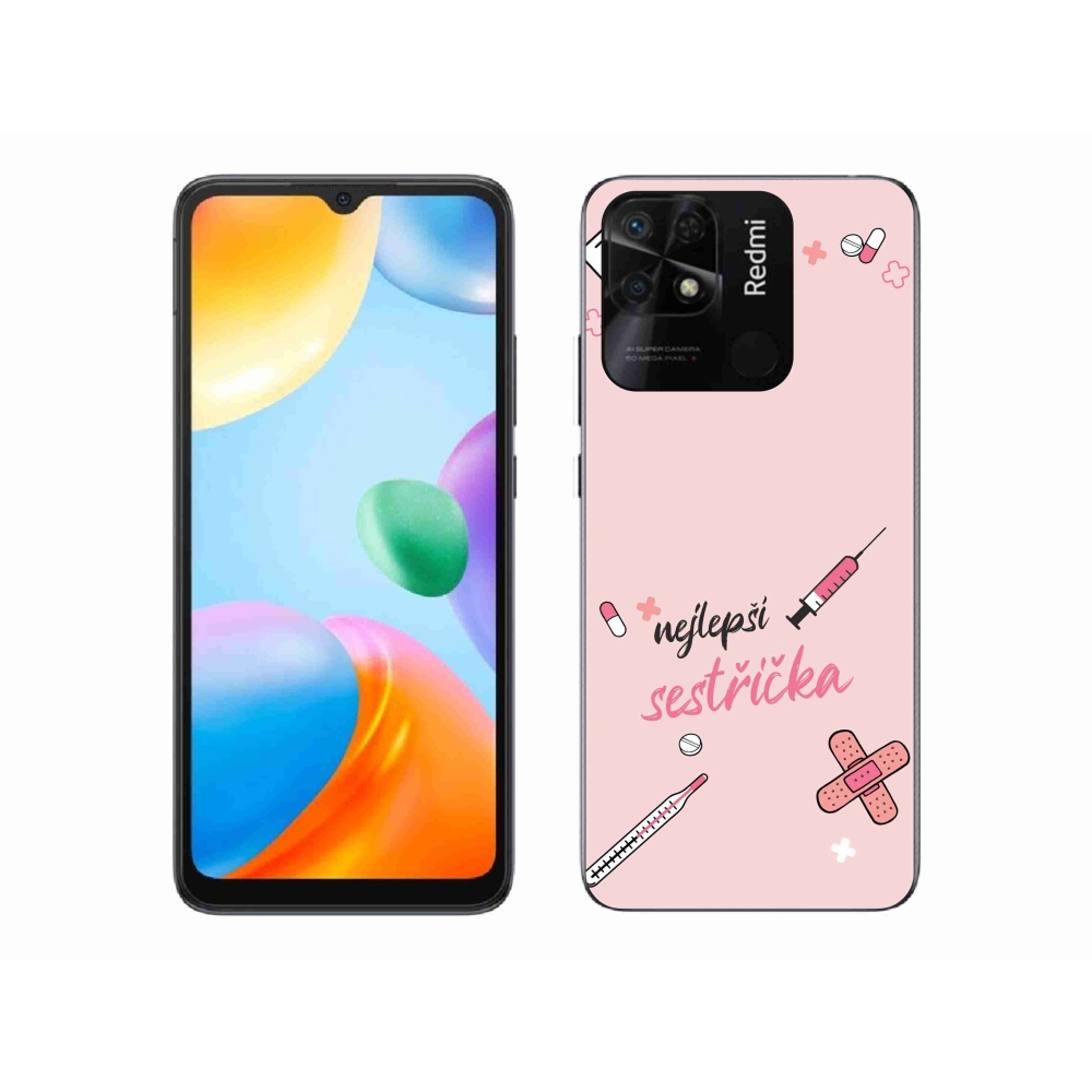 Gél borító mmCase a Xiaomi Redmi 10C - legjobb kishúg rózsaszín háttérrel