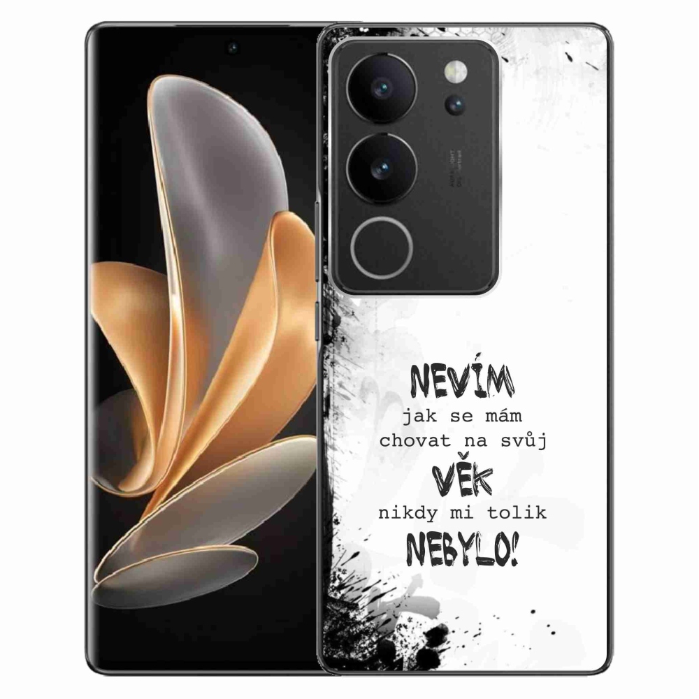 Gél borító mmCase a Vivo V29 5G-hez - vicces szöveg 14 fehér háttér