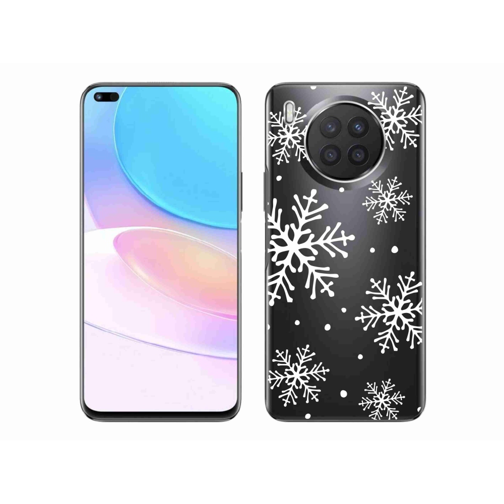 Gél borítás mmCase a Huawei Nova 8i készülékre - fehér pelyhek átlátszó háttéren