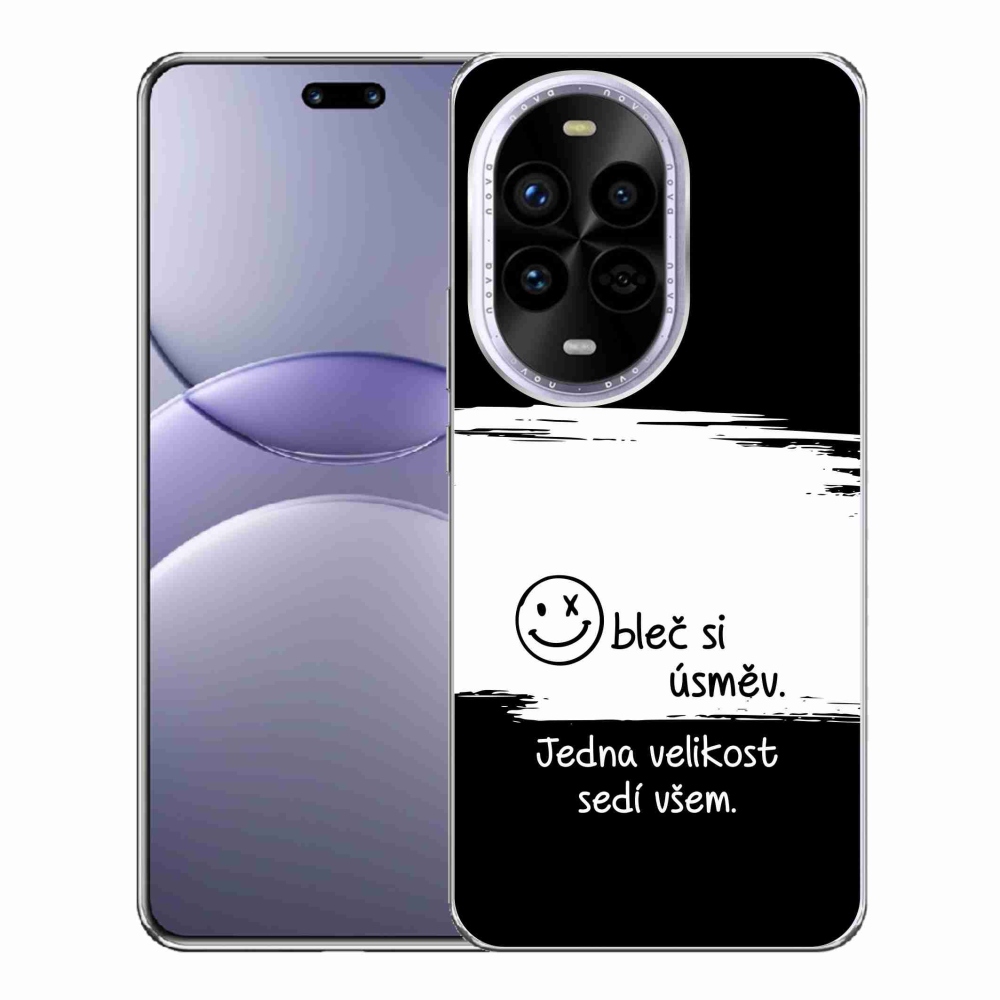 Gél borító mmCase a Huawei Nova 13 Pro 5G-hez - vicces szöveg 8 fekete és fehér háttérrel