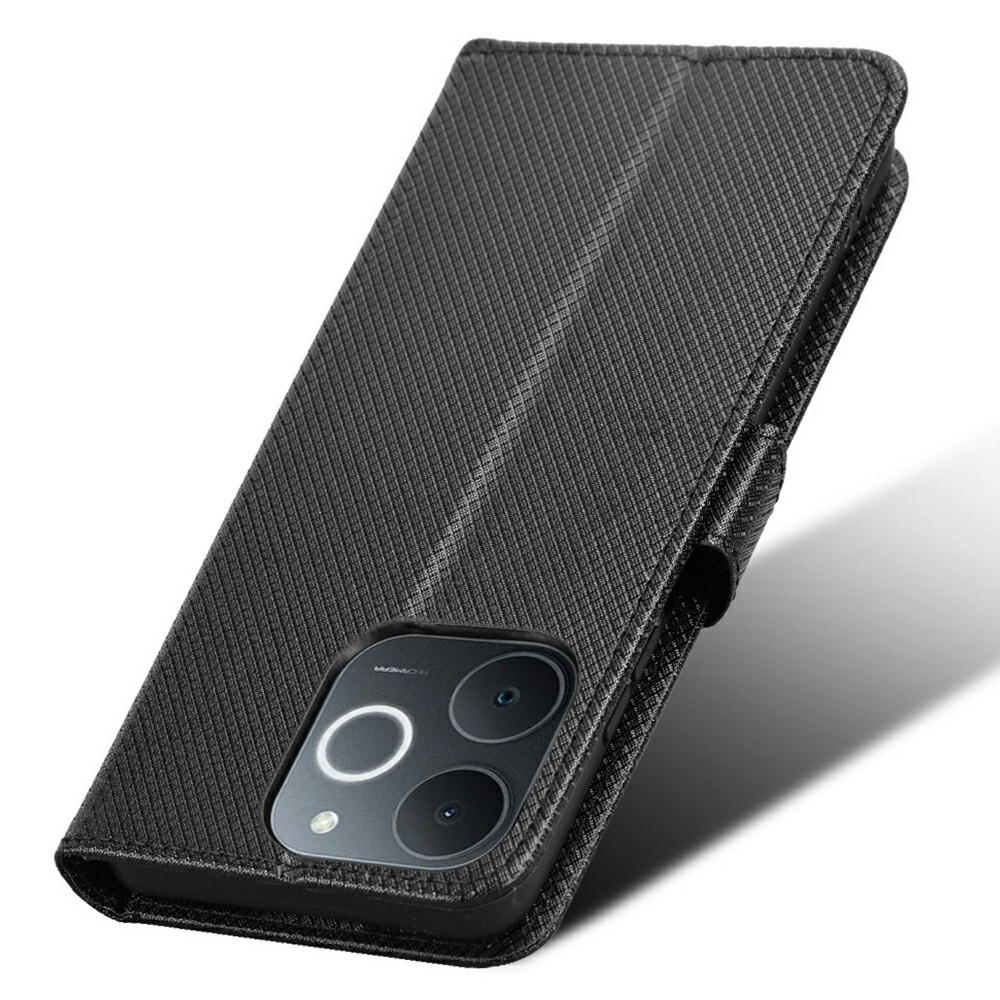 Gyémánt könyvtáska Realme Note 70T-hez - fekete