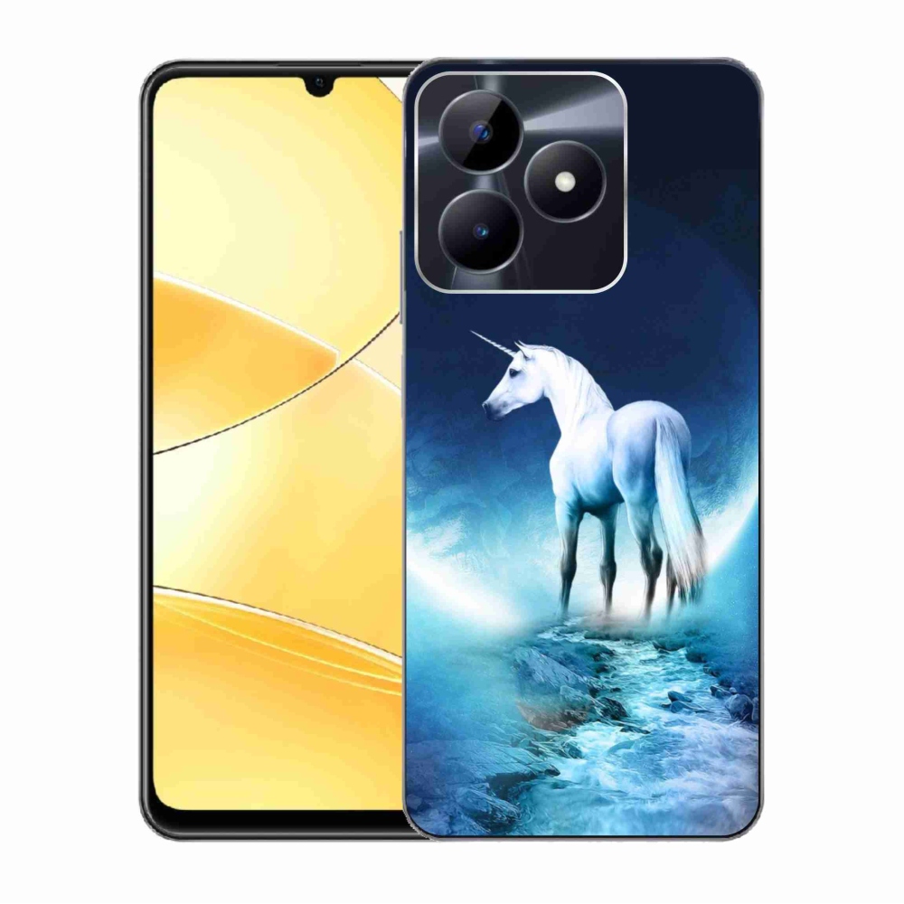 Zselés borító mmCase a Realme C51/C53 készülékhez - fehér egyszarvú