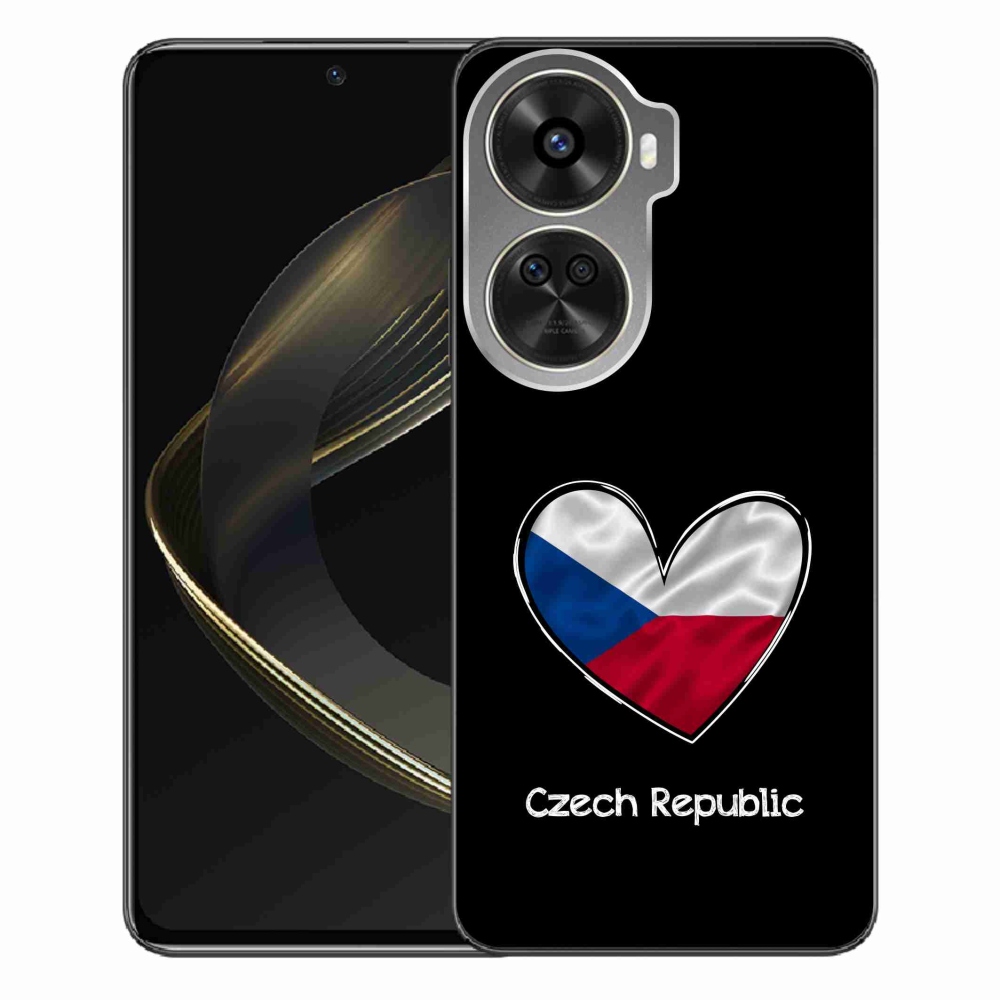 Gél borító mmCase a Huawei Nova 12 SE-hez - zászlós szív fekete háttérrel