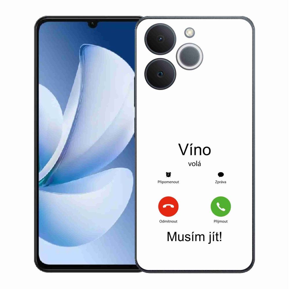 Gél borító mmCase a Realme Note 70T készülékhez - bor hívja a fehér hátteret