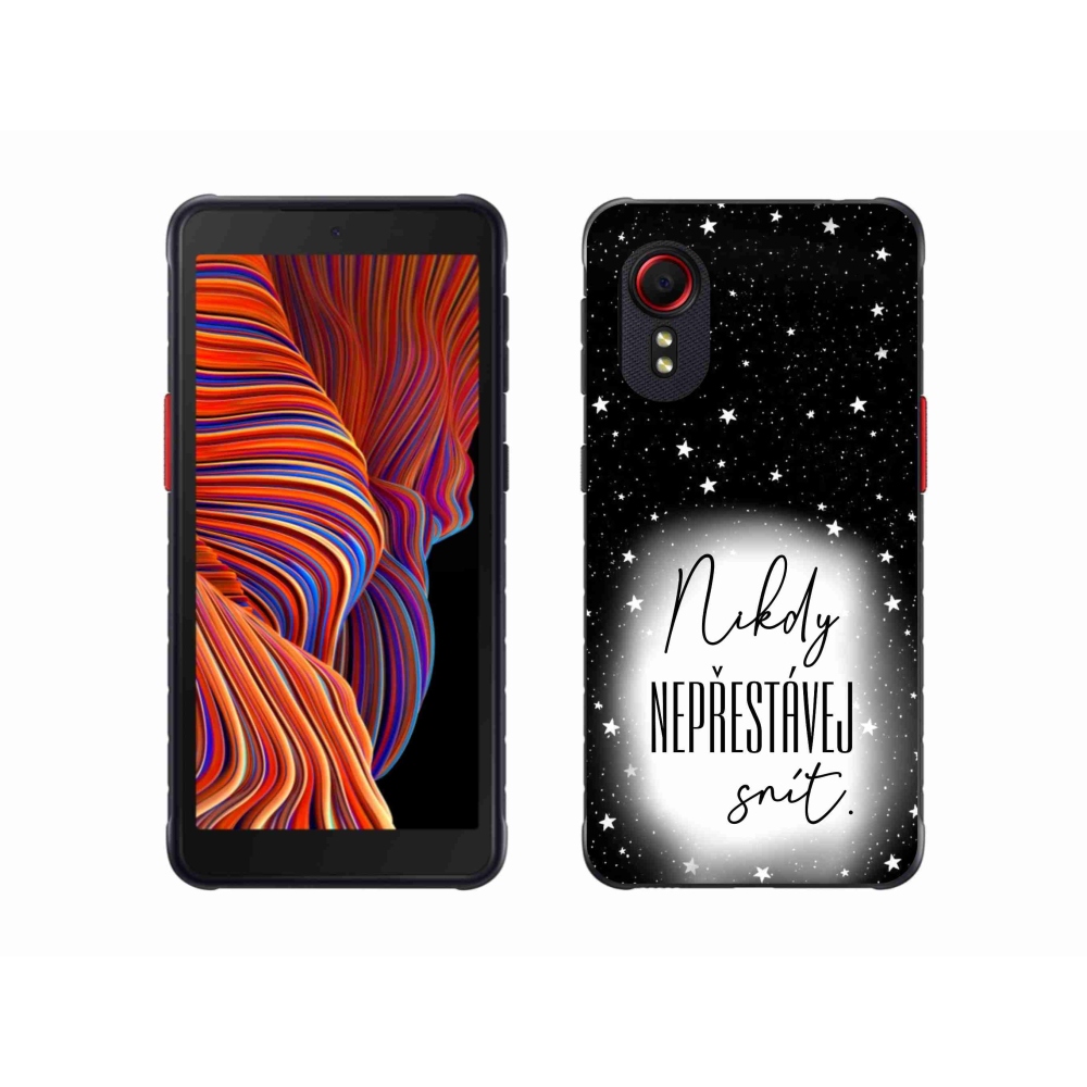 Gél borítás mmCase Samsung Galaxy Xcover 5 - Idézet 1 fehér és fekete háttérrel