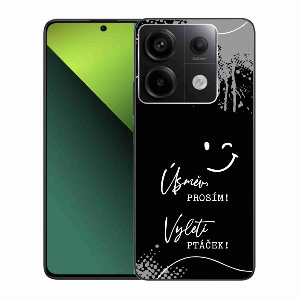 Gél borító mmCase a Xiaomi Redmi Note 13 Pro 5G/Poco X6 5G számára - vicces szöveg 4 fekete háttérrel