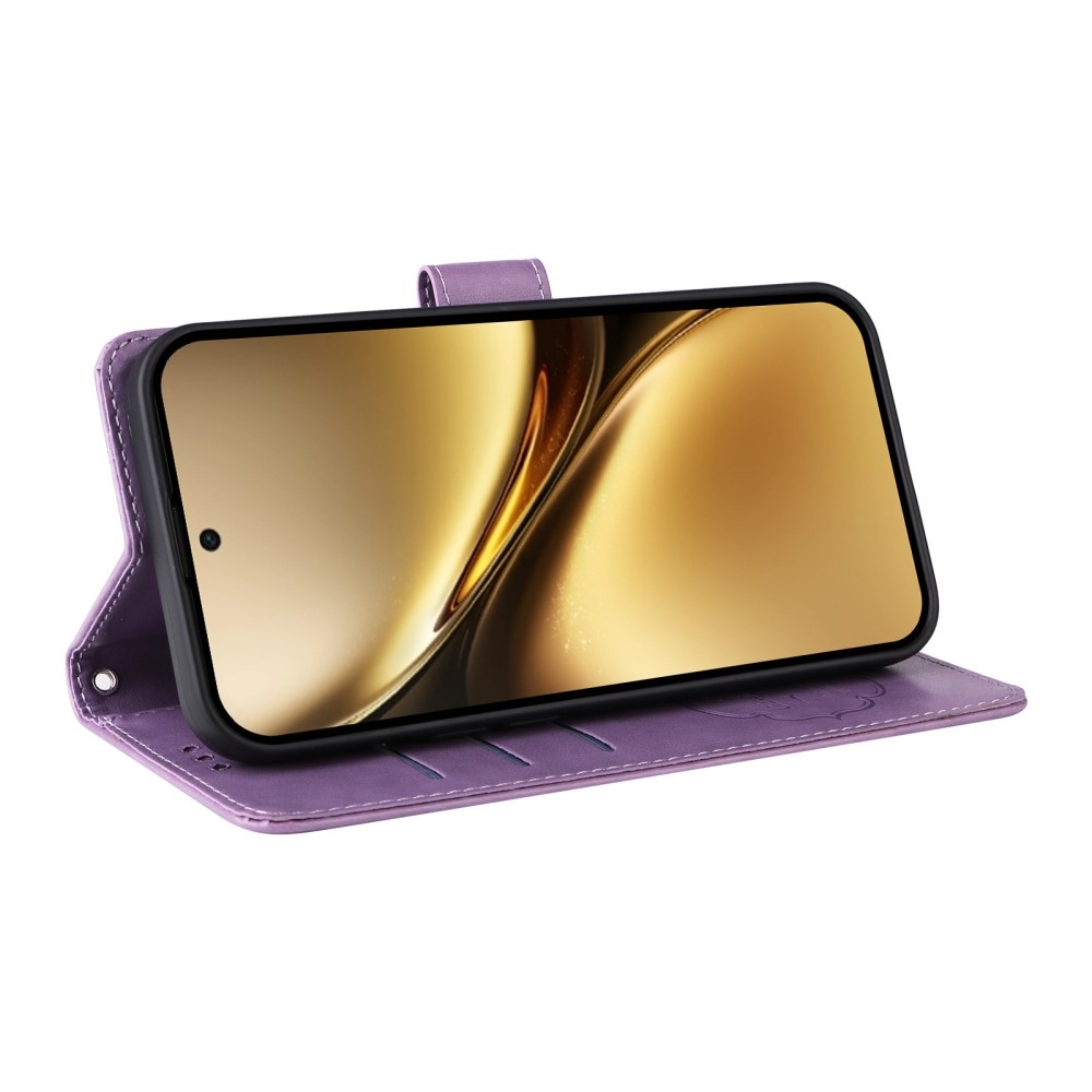 Virágos könyv tok a Vivo X200 Pro 5G készülékhez - lila