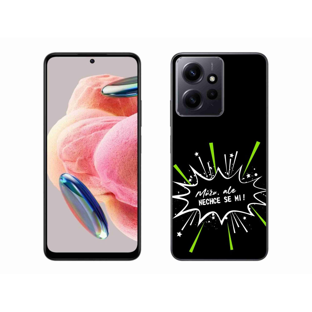 Gél borító mmCase a Xiaomi Redmi Note 12 4G-hez - vicces szöveg 11 fekete háttérrel