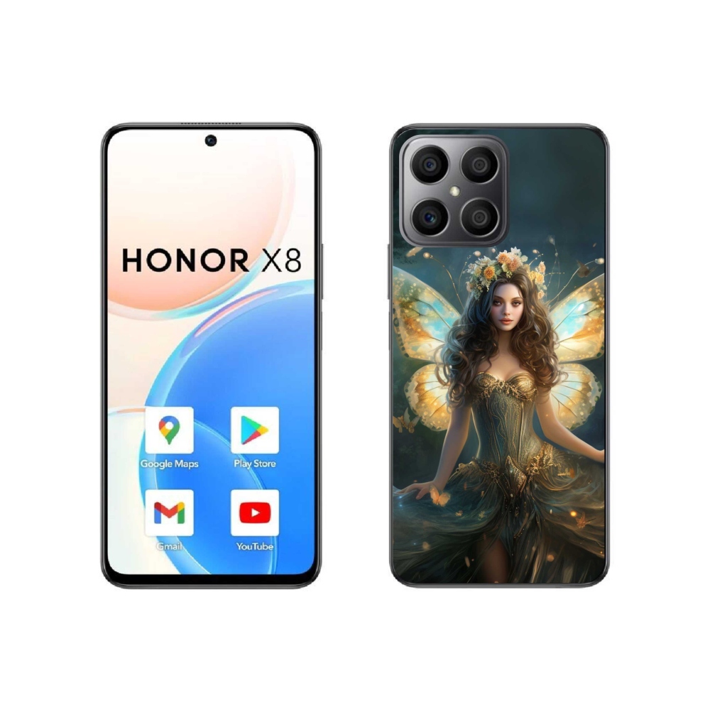 Gél borítás mmCase a Honor X8 4G-hez - pillangó nő