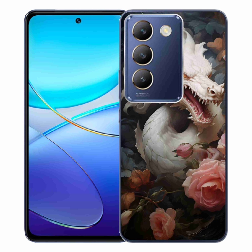 Gél borítás mmCase a Vivo V40 SE 4G/5G - fehér sárkányon