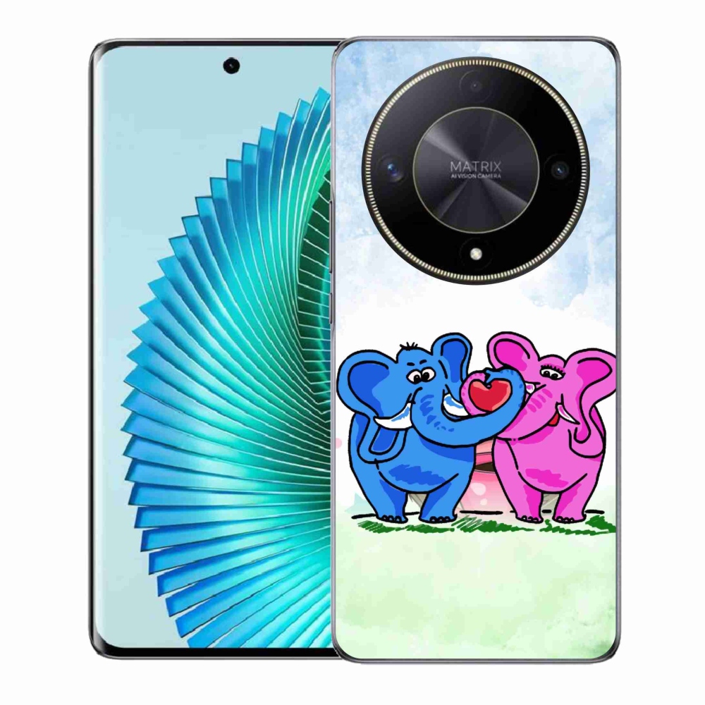 Gél borítás mmCase a Honor Magic 6 Lite 5G számára - szerelmes elefántok