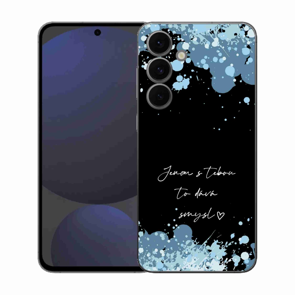 Gél borító mmCase Samsung Galaxy S25 FE - szerelmes szöveg fekete háttérrel