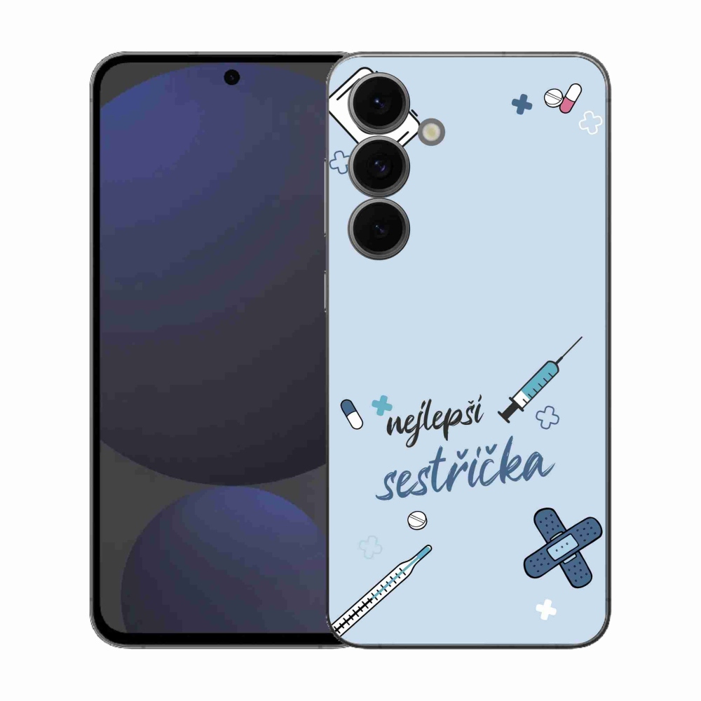 Gél borító mmCase Samsung Galaxy S25 FE - legjobb kishúg kék háttérrel