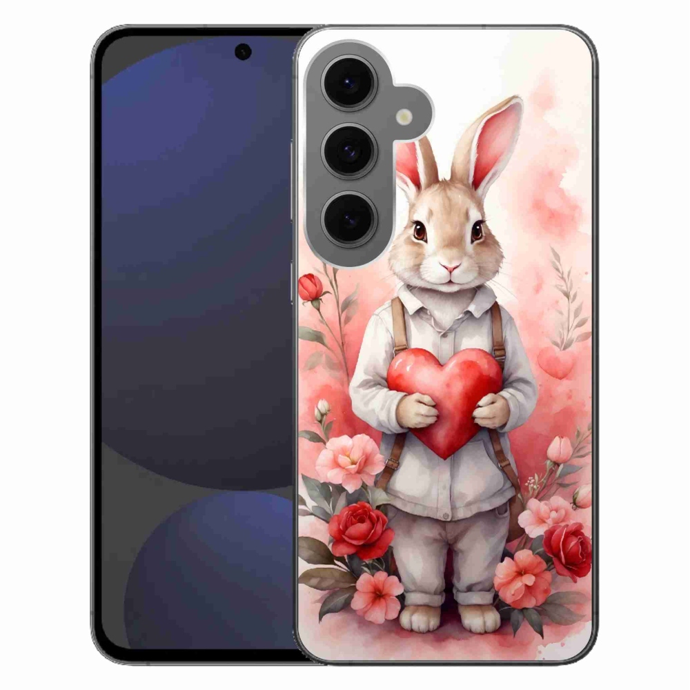 Zselés borítás mmCase Samsung Galaxy S24 FE - nyúl szívvel