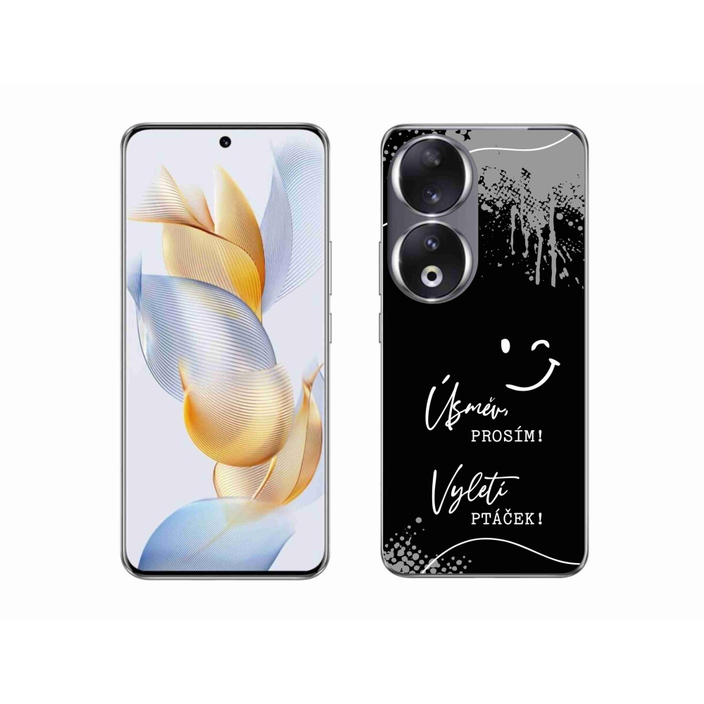 Zselés borító mmCase a Honor 90-hez - vicces szöveg 4 fekete háttér
