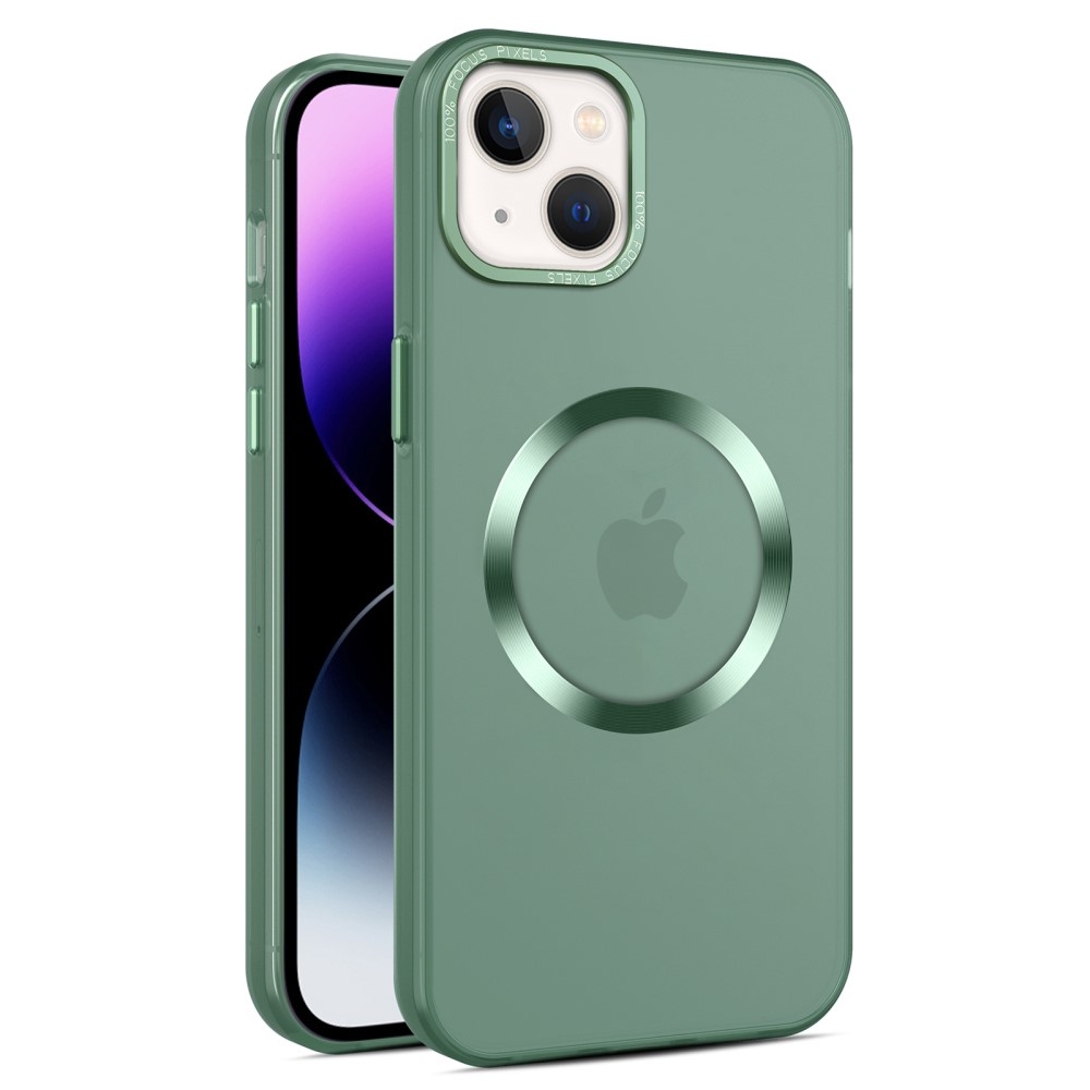 Gumi zselés tok MagSafe támogatással iPhone 15 Plus készülékhez - zöld