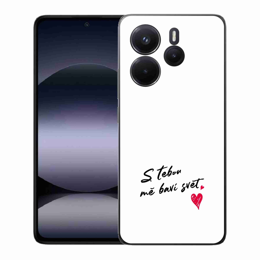 Gél borító mmCase a Xiaomi Redmi Note 14-hez - szerelem szöveg 1 fehér háttér