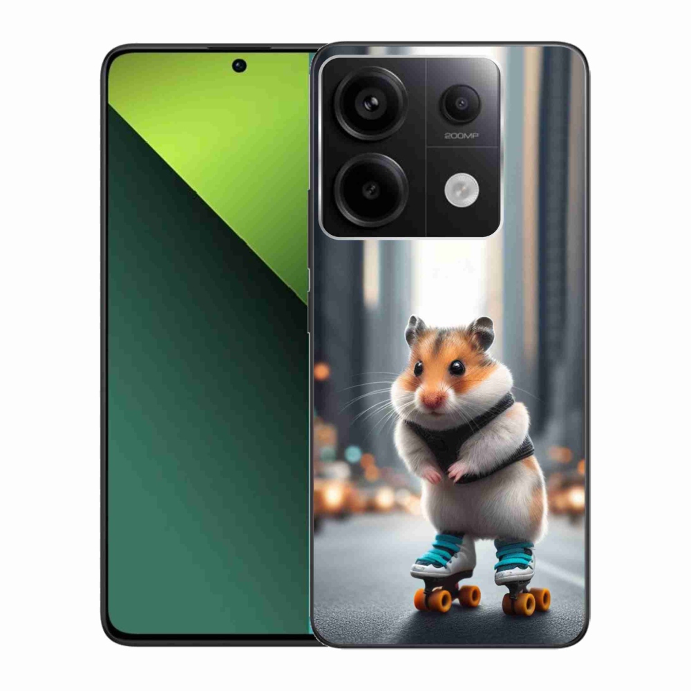 Zselés borítás mmCase a Xiaomi Redmi Note 13 Pro 5G/Poco X6 5G számára - hörcsög a korcsolyán