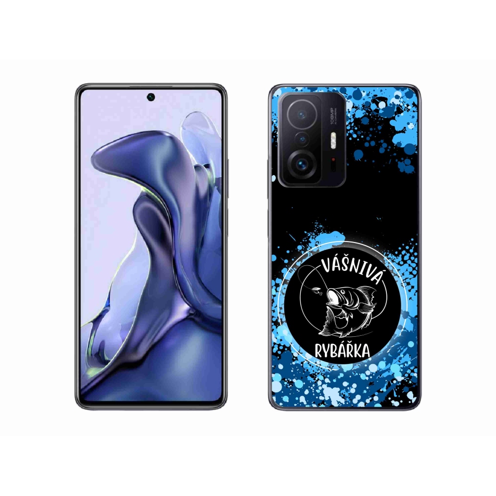 Gél borító mmCase a Xiaomi 11T-hez - szenvedélyes halásznő fekete háttérrel