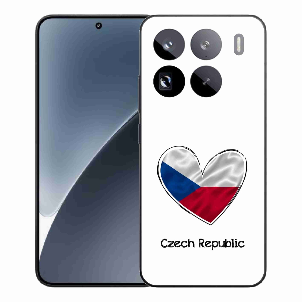 Gél borítás mmCase a Xiaomi 15 Pro számára - szív zászló fehér háttérrel