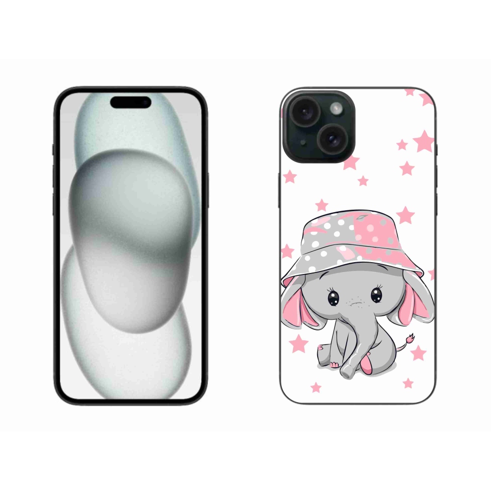 Zselés borítás mmCase iPhone 15 Plus készülékhez - rózsaszín elefánt