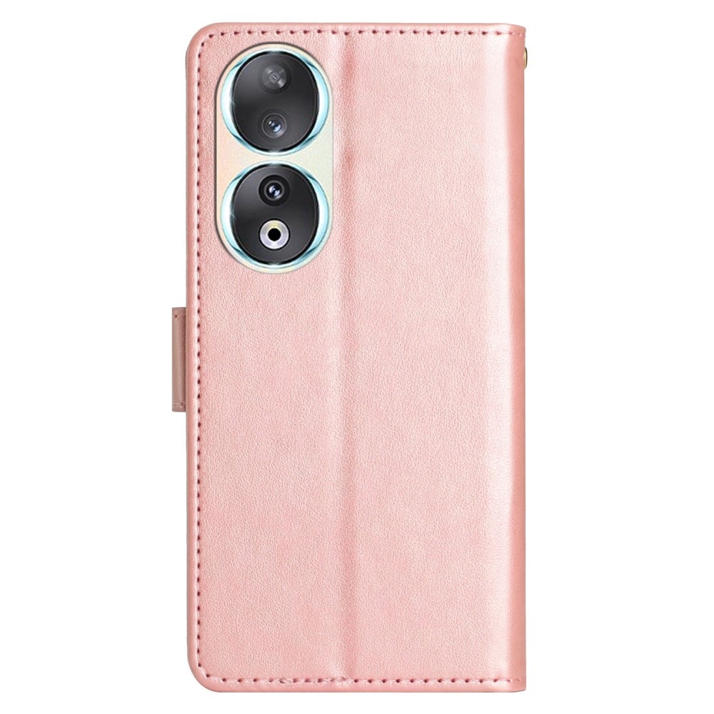 Virágok könyvtáska a Honor 90-hez - rózsaarany