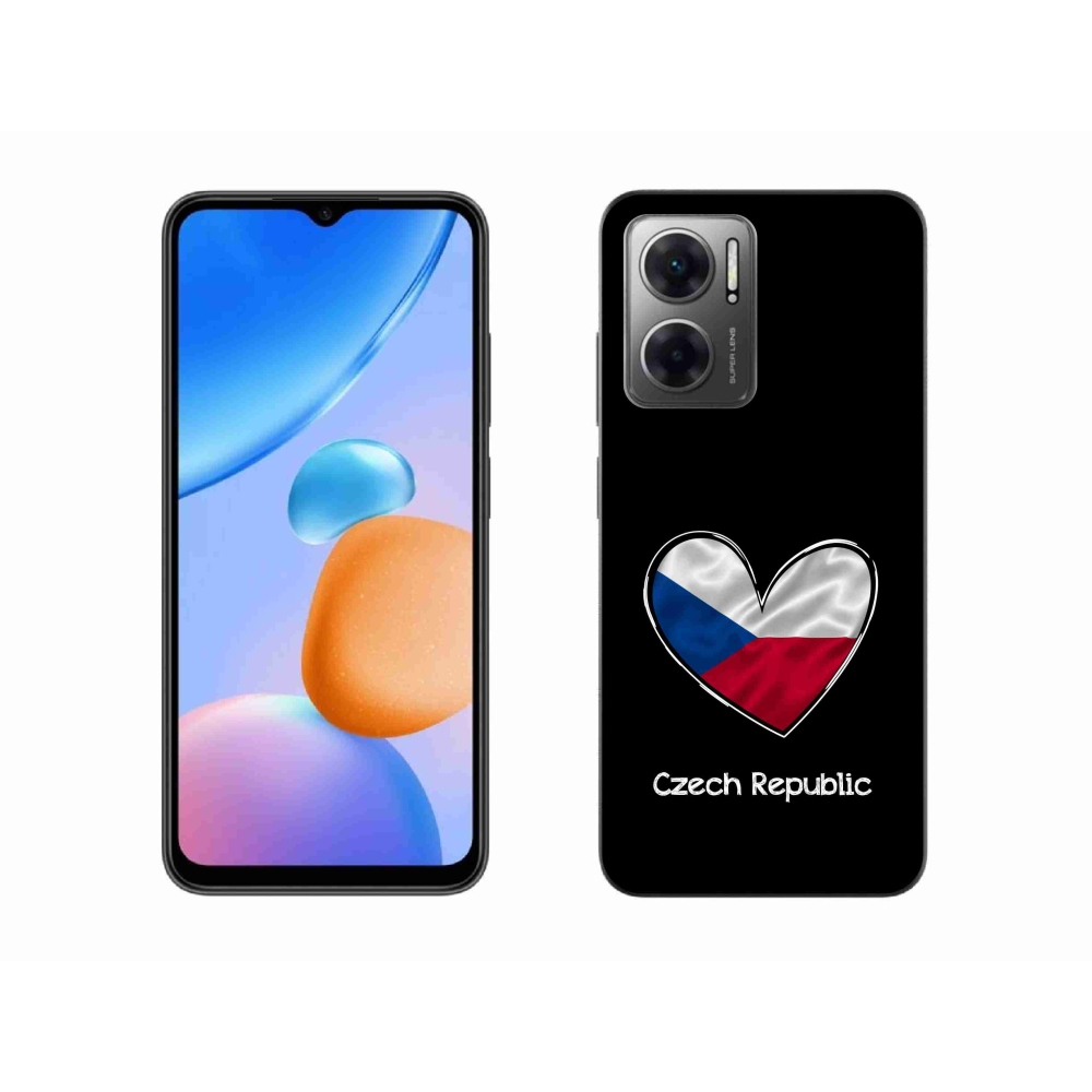 Gél borító mmCase a Xiaomi Redmi 10 5G - zászló szív fekete háttérrel