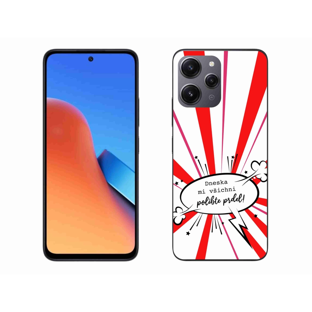 Gél borító mmCase a Xiaomi Redmi 12-hez - vicces szöveg 15 fehér háttérrel