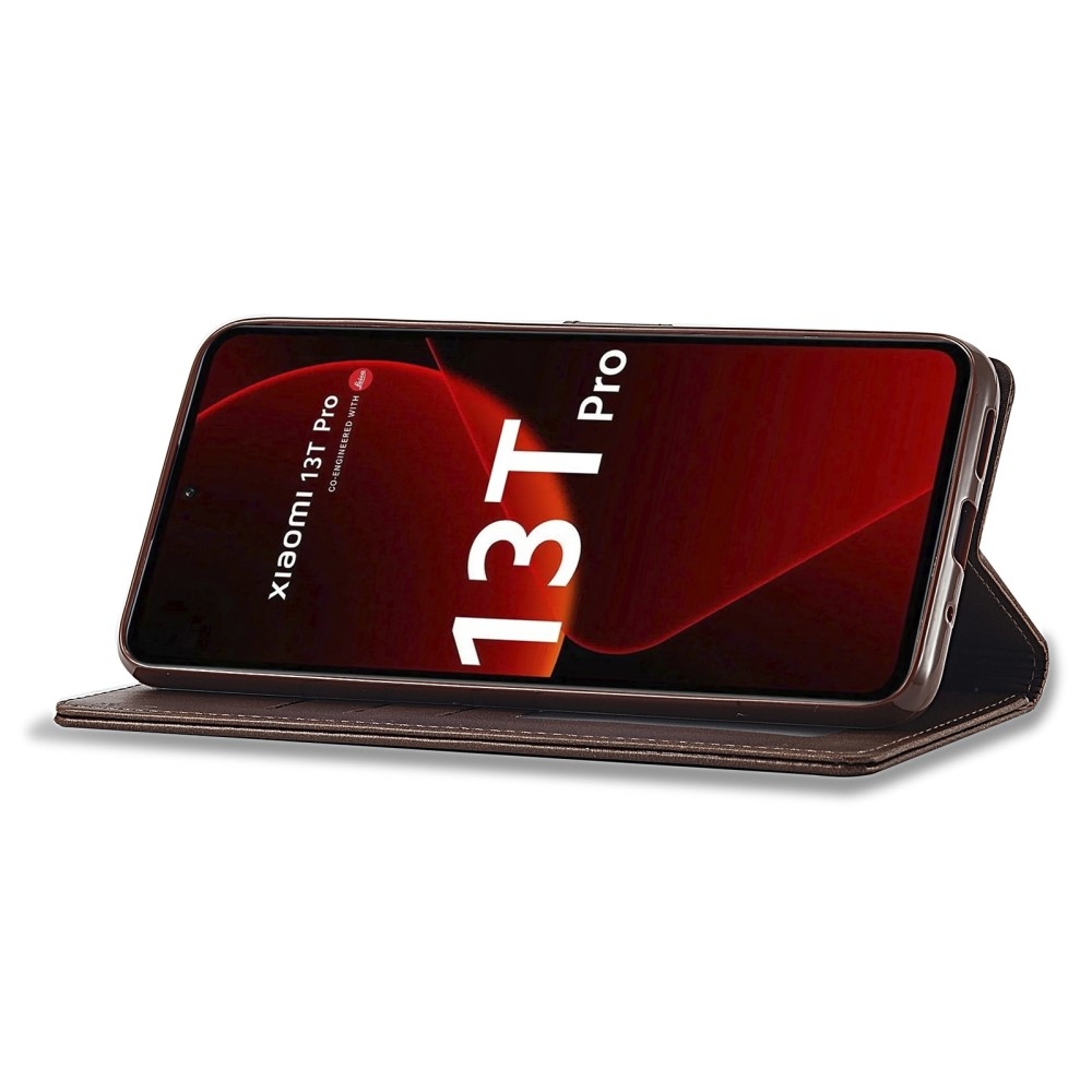 IMEEKE könyvtáska Xiaomi 13T/13T Pro - barna