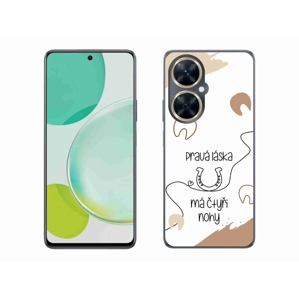 Gél borító mmCase a Huawei Nova 11i készülékhez - ló motívum fehér háttérrel