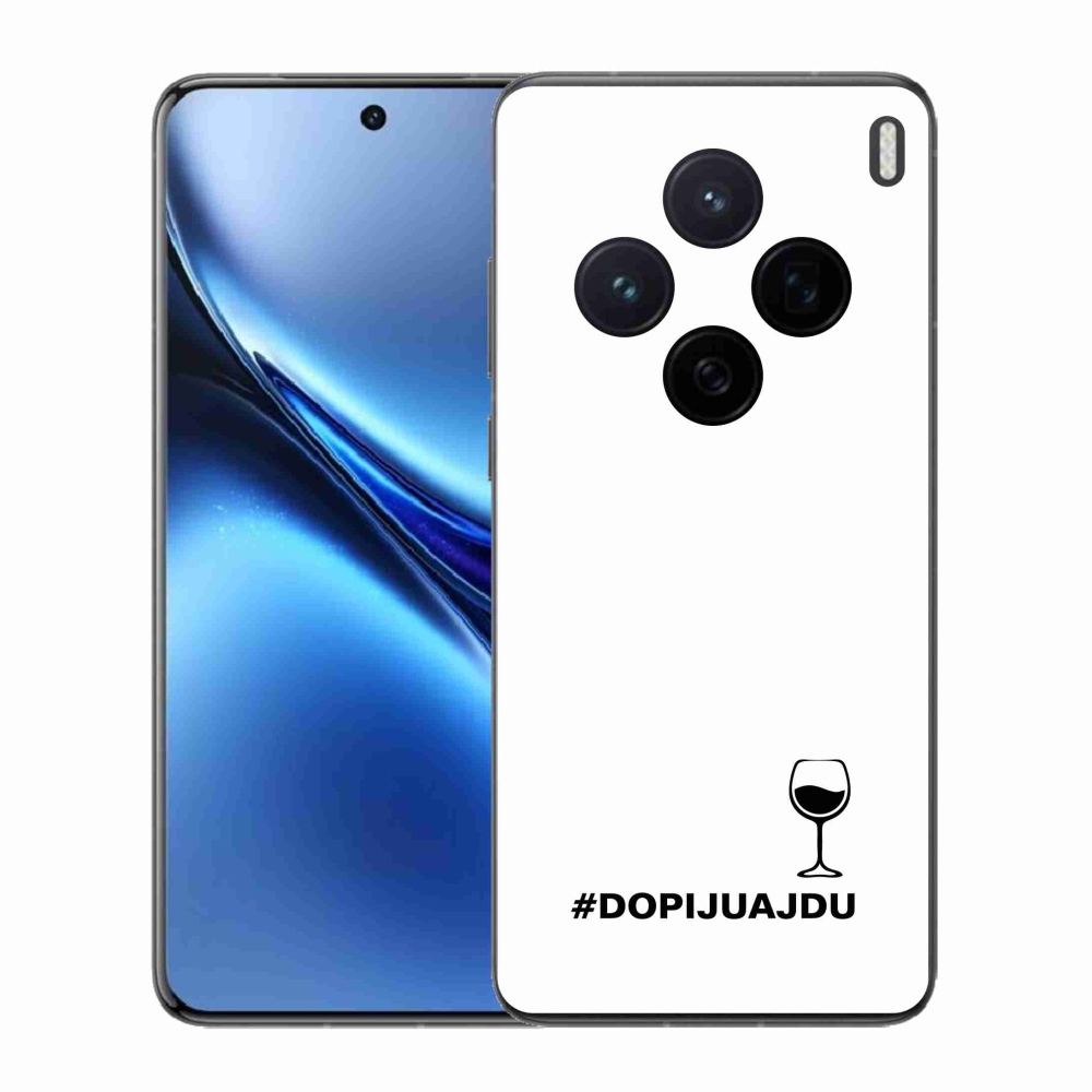 Gél borítás mmCase a Vivo X200 5G készülékhez - bor motívum fehér alapon