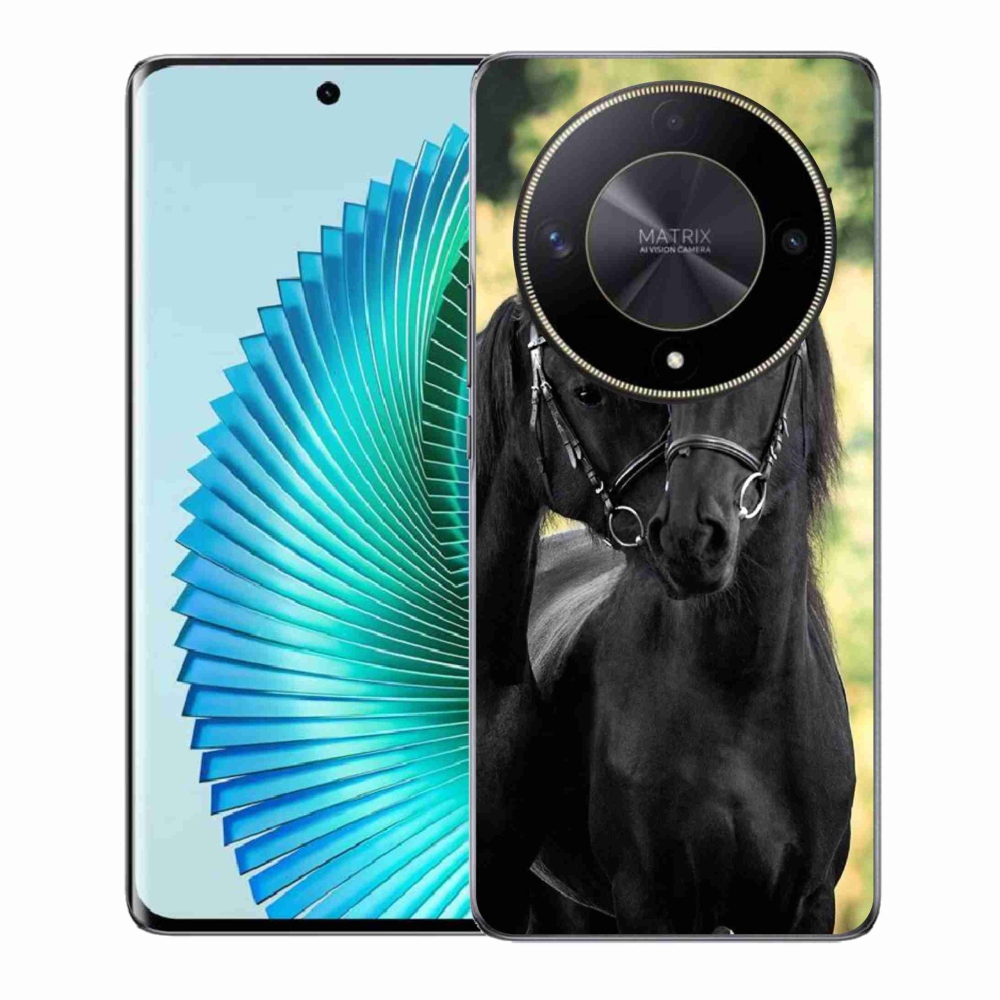 Zselés borítás mmCase a Honor Magic 6 Lite 5G számára - két fekete ló