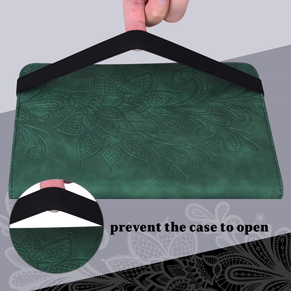 Virágos tok a Lenovo Tab M8 4. generációs (2024) Lenovo Tab M8-hoz - zöld színű