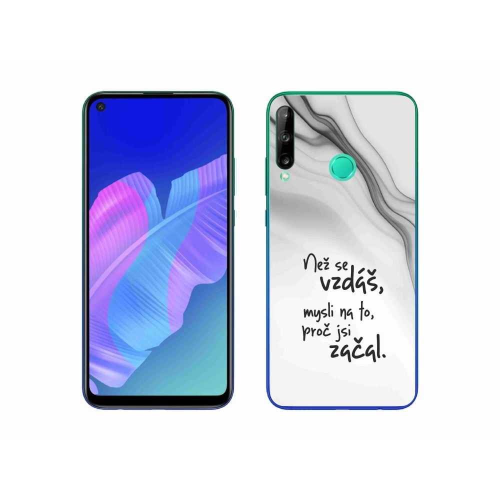 Gél borítás mmCase a Huawei P40 Lite E - idézet 2 fehér háttérrel