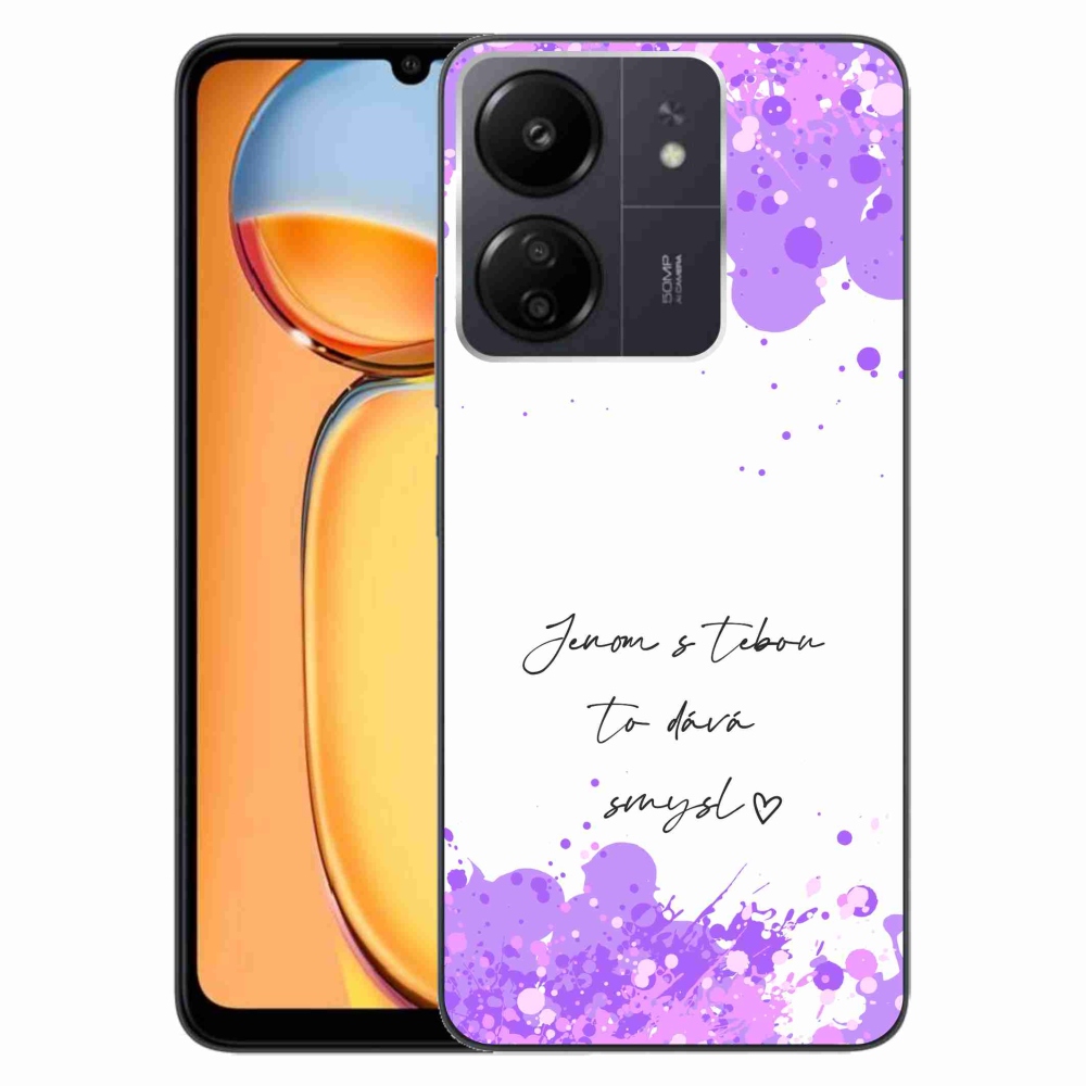 Gél borító mmCase a Xiaomi Poco C65/Redmi 13C - szerelmes szöveg fehér háttérrel