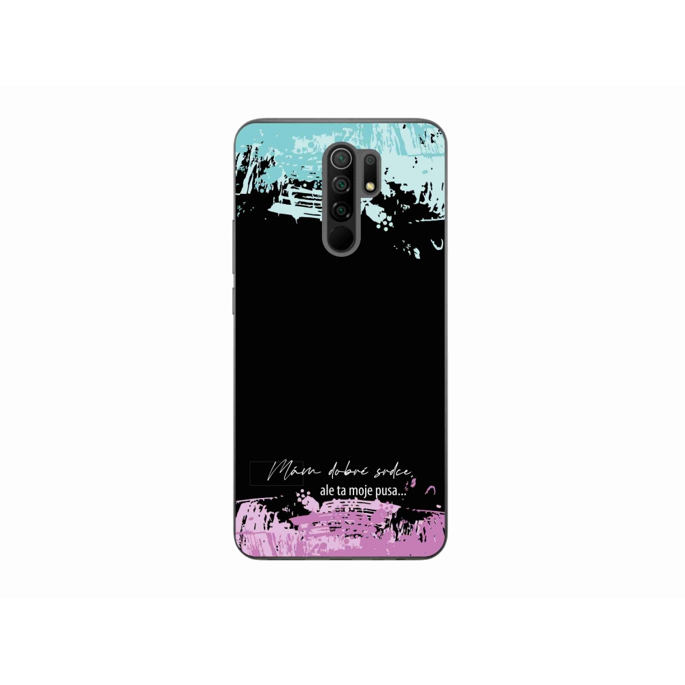 Gél borító mmCase a Xiaomi Redmi 9-hez - vicces szöveg 3 fekete háttérrel