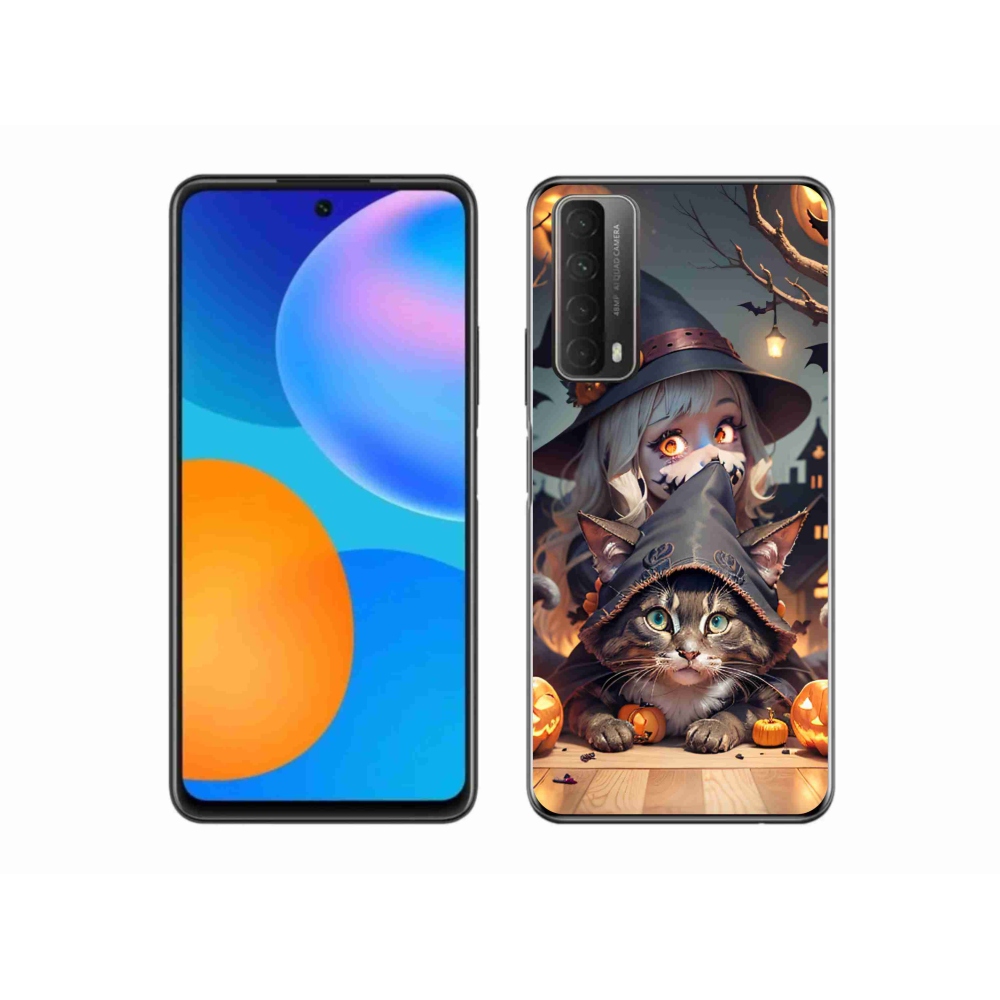 Zselés borítás mmCase a Huawei P Smart (2021) - boszorkány macskával