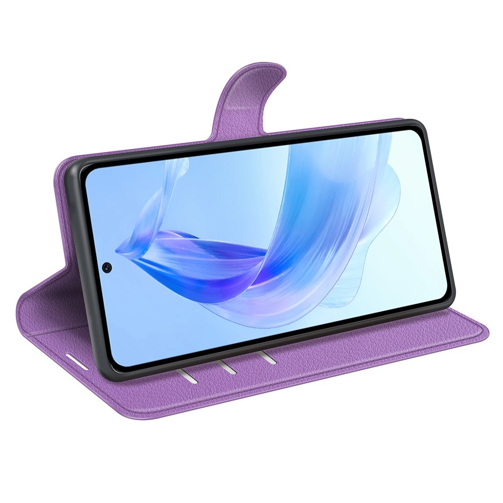 Litchi könyvtáska Honor 90 Lite-hoz - lila