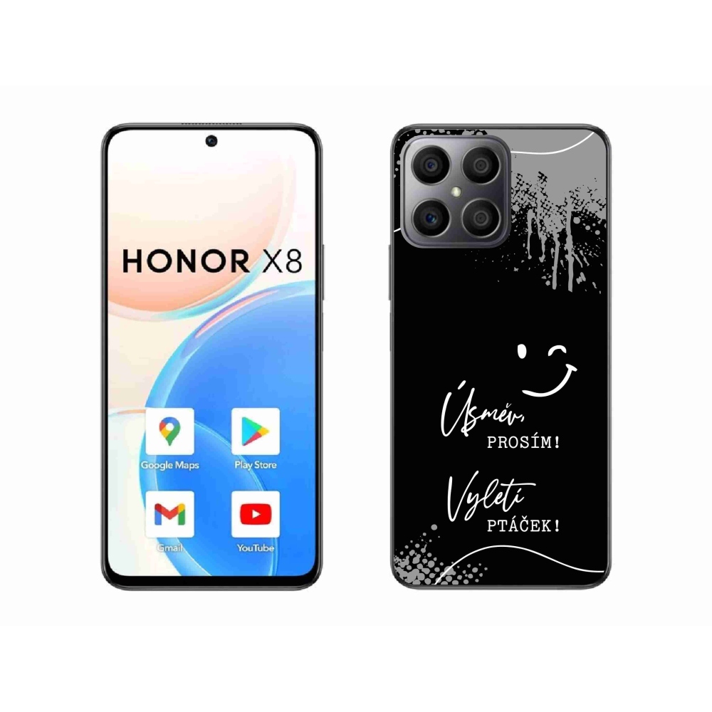 Gél borító mmCase a Honor X8 4G-hez - vicces szöveg 4 fekete háttérrel