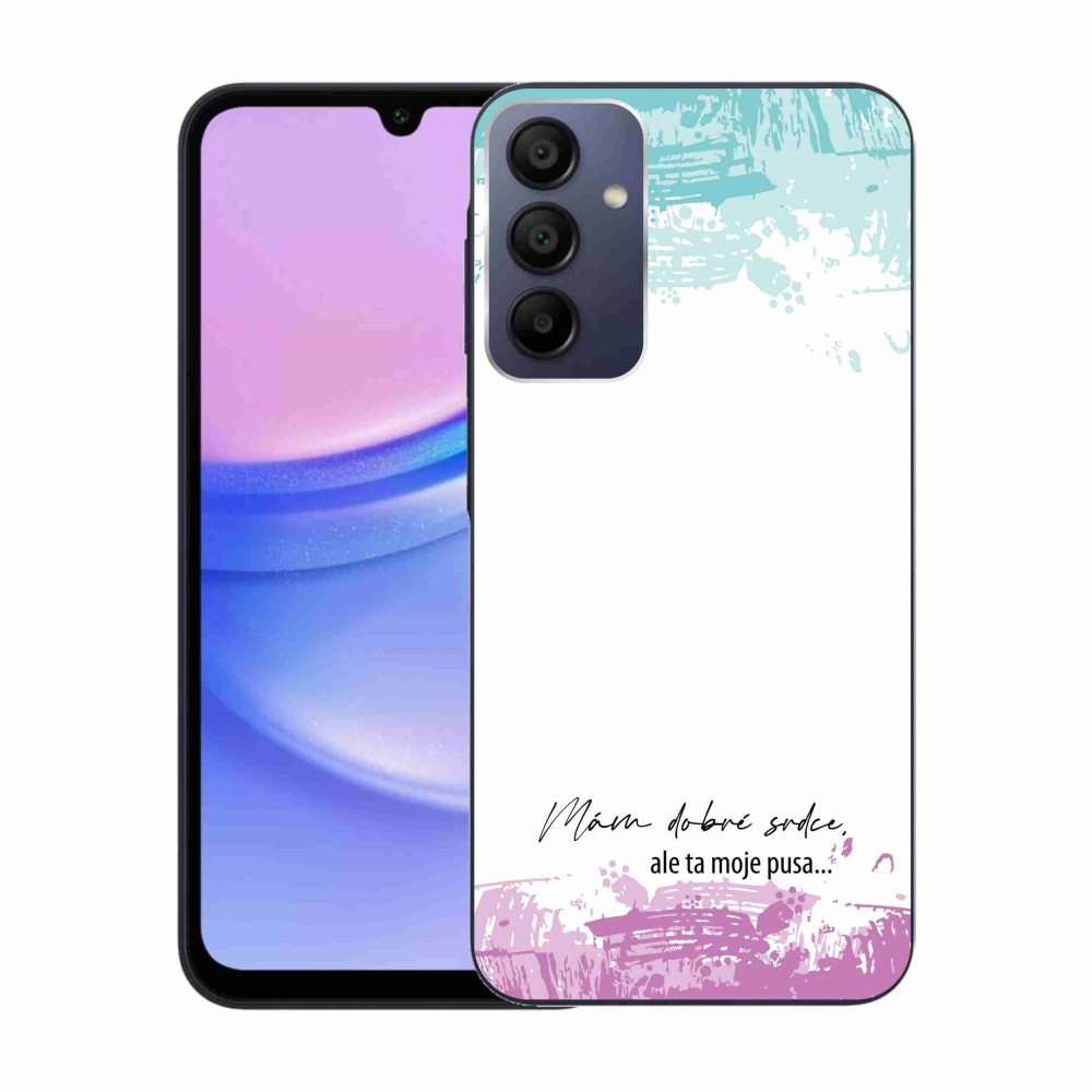 Gél borító mmCase Samsung Galaxy A15 4G/5G - vicces szöveg 3 fehér háttérrel