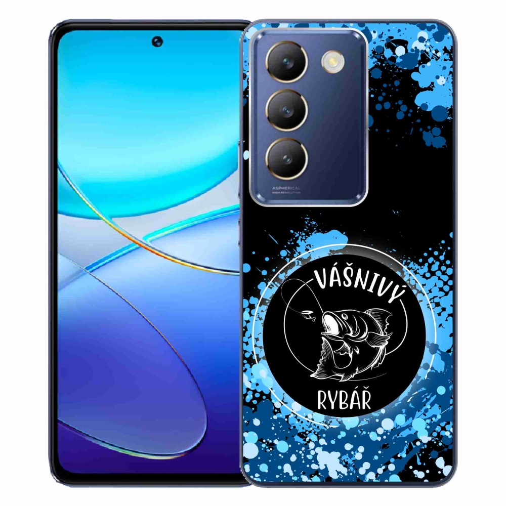 Gél borítás mmCase a Vivo V40 SE 4G/5G készülékhez - szenvedélyes halász fekete háttérrel