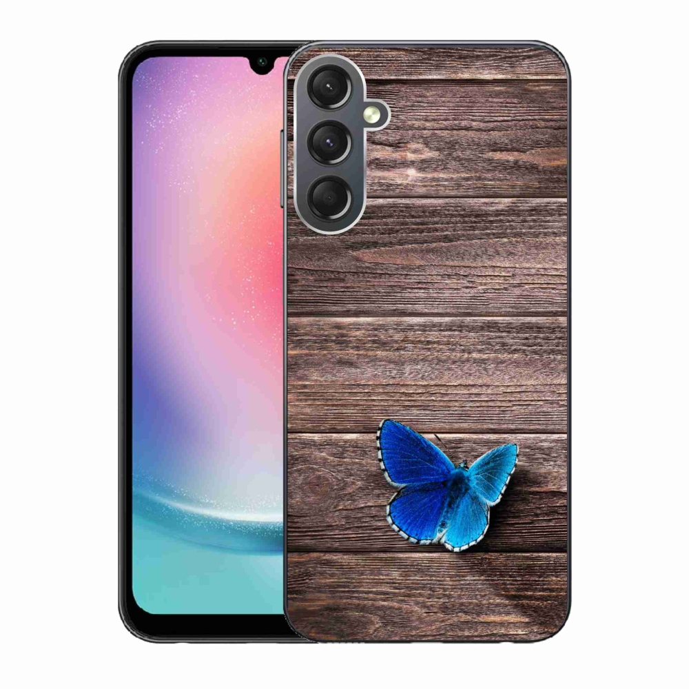 Gél védőhuzat mmCase Samsung Galaxy A24 - kék pillangó 1