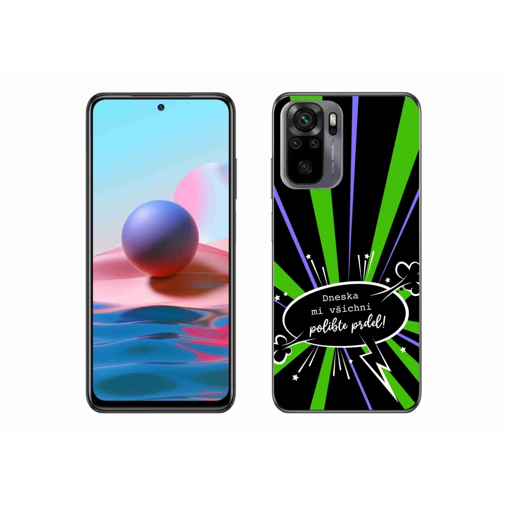 Gél borító mmCase a Xiaomi Redmi Note 10 4G-hez - vicces szöveg 15 fekete háttérrel